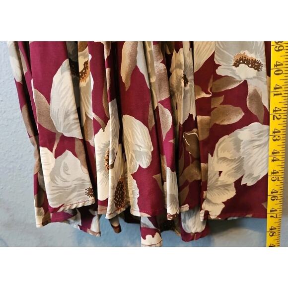 VTG Carol Anderson Dress Women's Sz 3/4 Red Floral A Line w/Shldr Pads & Pockets - Picture 7 of 13